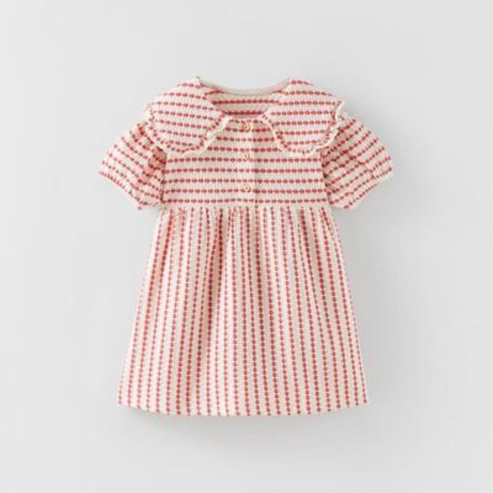 Zara Red and White Striped Dress 4-5 years